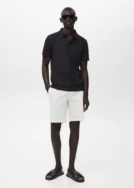 Camiseta Polo Ezequi Azul Noche Talla S Hombre Mango