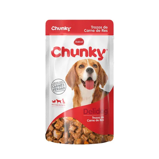 Chunky Alimento Humedo Para Perro Tozos Res 100 g