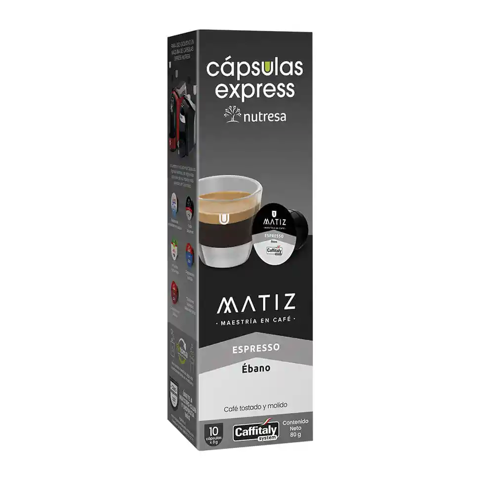Matiz Café Tostado y Molido en Cápsulas Espresso Ébano