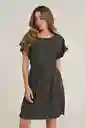 Vestido Manha Color Verde Militar Talla M Ragged