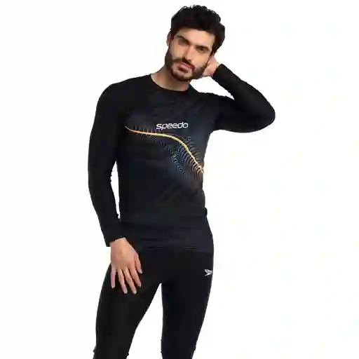 Camiseta Manga Larga Sunshine Wave Sprint Hombre Negro-m
