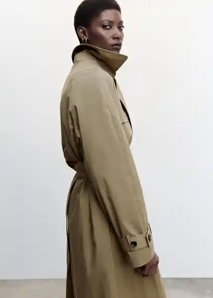 Abrigo Trench Desert Khaki Talla M Mujer Mango