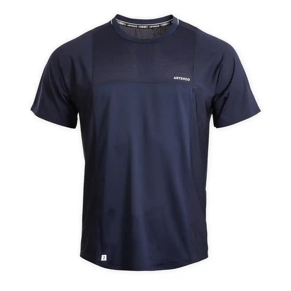 Camiseta Manga Corta de Tenis Hombre Gaël Monfils - Artengo Dry Azul Oscuro