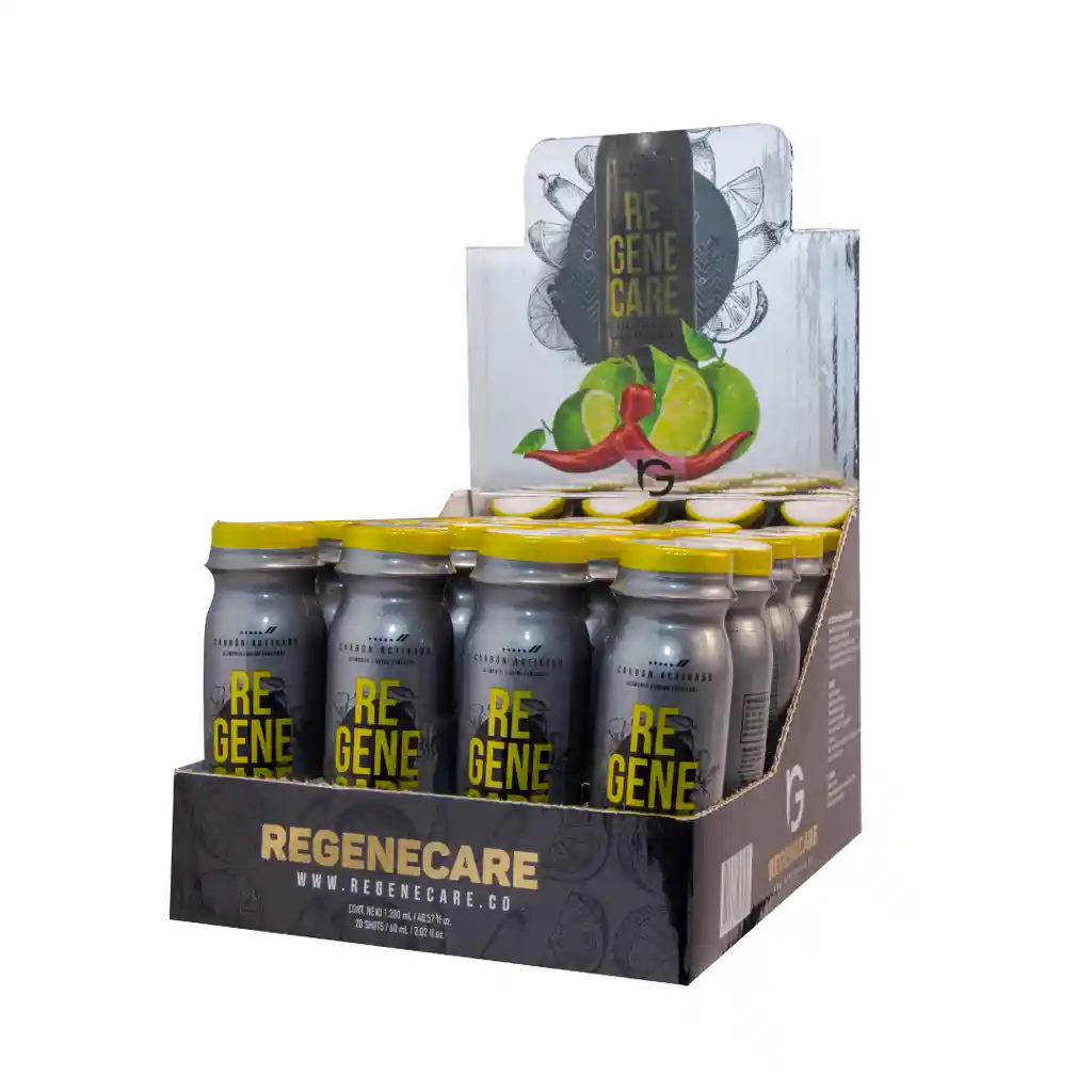 Regenecare Bebida Desintoxicante Shot Carbón Activado 