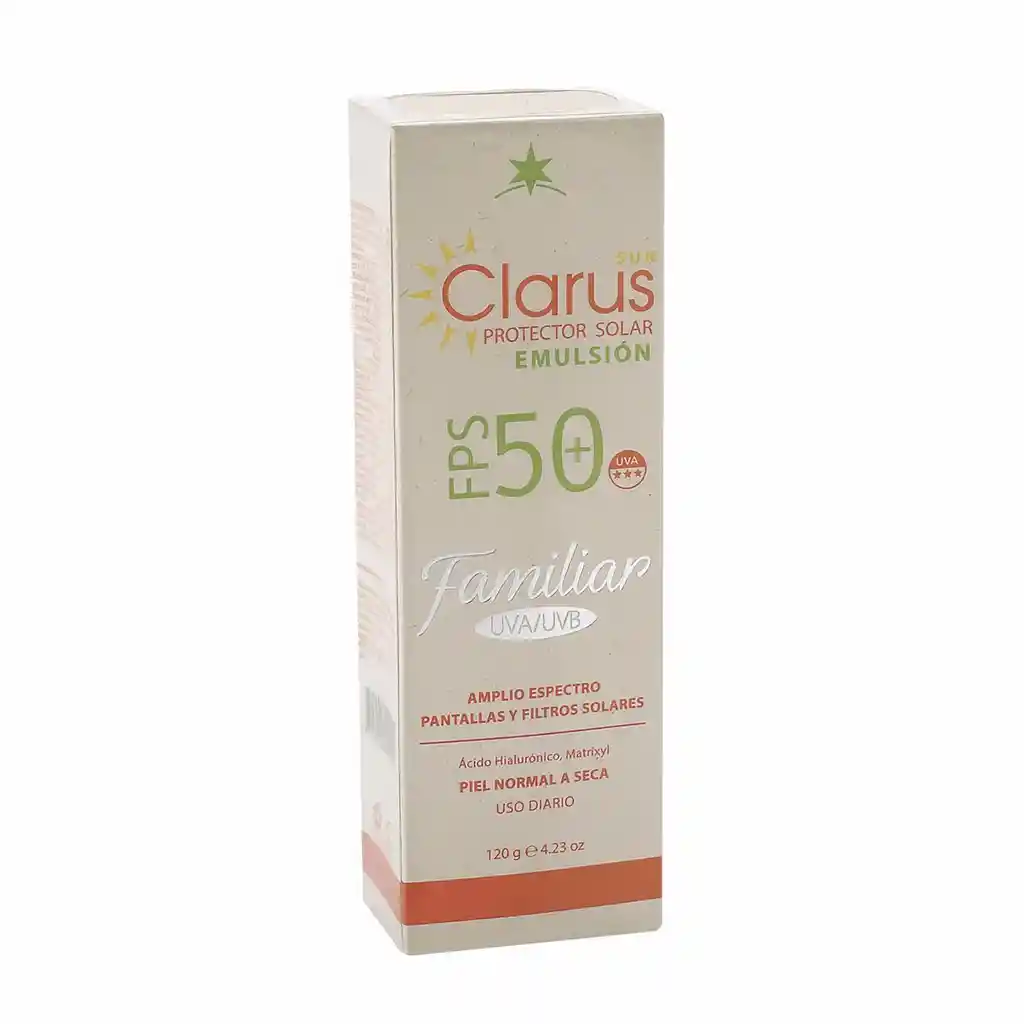 Clarus Protector Solar Emulsión FPS 50+ 