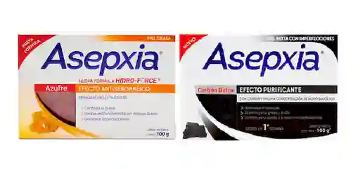 Asepxia Jabon Carbon 100 g + Jabon Azufre 100 g
