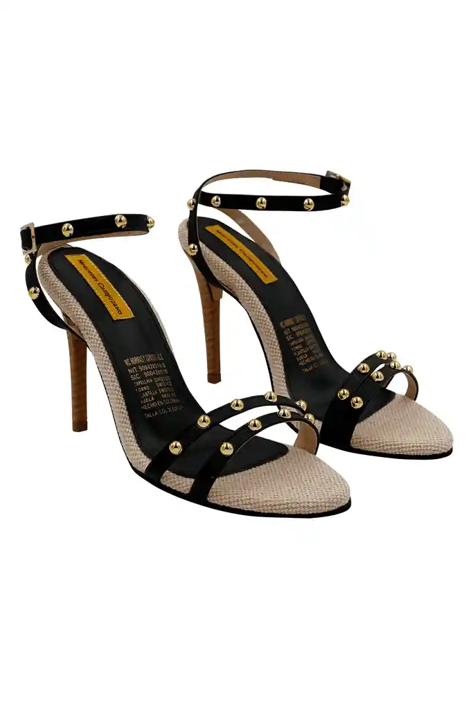 Sandalia Tacon Negro Para Mujer Eugene
