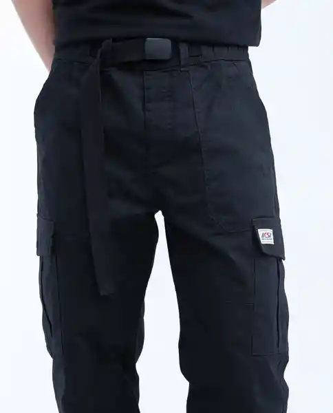 Pantalón Racing Cargo Hombre Negro Ultraoscuro 34 Chevignon