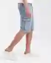 Bermuda Tipo Cargo Azul Cristalino Claro Talla 34 Chevignon