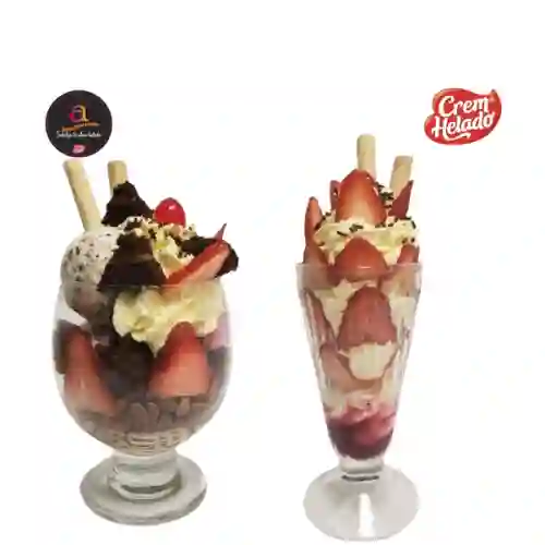 Antojo de brownie + fresas con crema