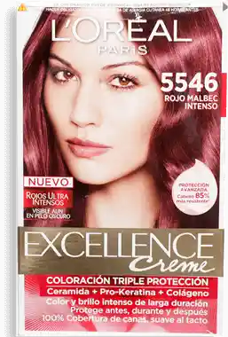 Ellence Exc Creme Tintura Permanente Rojo Malbec Intenso