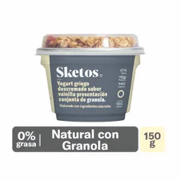 Sketos Yogurt Griego Descremado Sabor a Vainilla con Granola