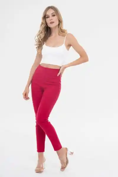 Regged Pantalón Tubo Roma Color Rojo Oscuro Talla 6