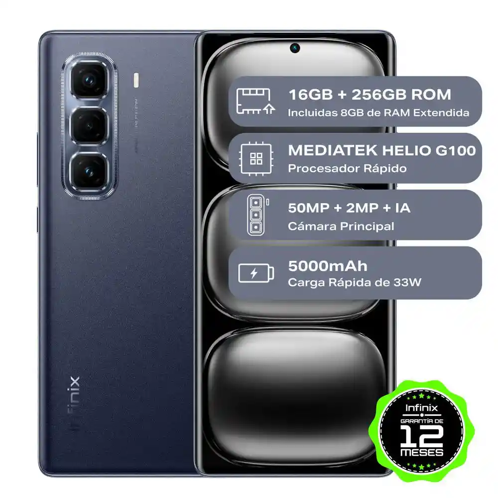 Celular Infinix Hot 50 Pro+ 256 Gb 8 Gb Ram Negro