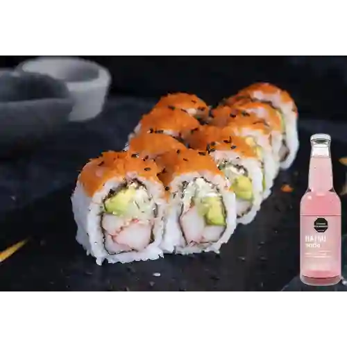 Combo California Roll +Hatsu Frambuesa Rosas 300ml
