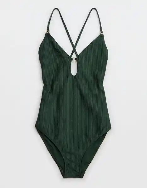 Vestido Aerie de Baño Verde Talla SMALL 5430230 American Eagle