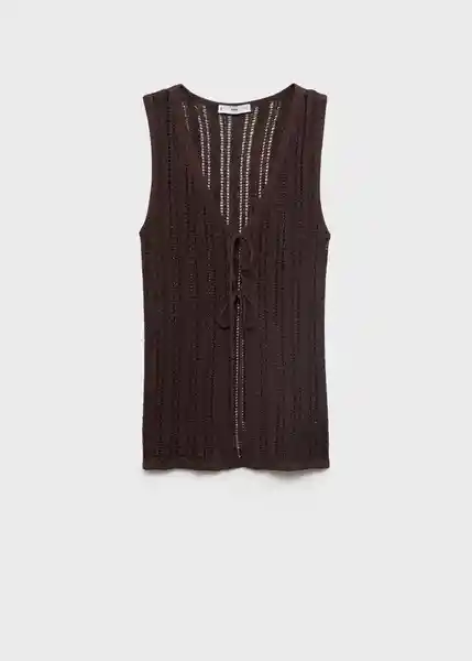 Chaleco Magnolia Chocolate Talla S Mujer Mango