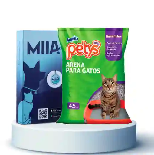 Combo Miia + Arena Para Gatos Petys 4 5 Kg