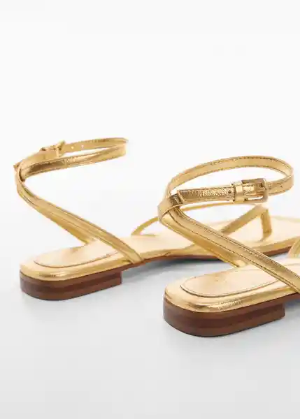 Sandalias March Oro Talla 38 Mujer Mango