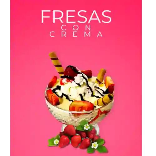 Fresas con Crema y Helado - Grande