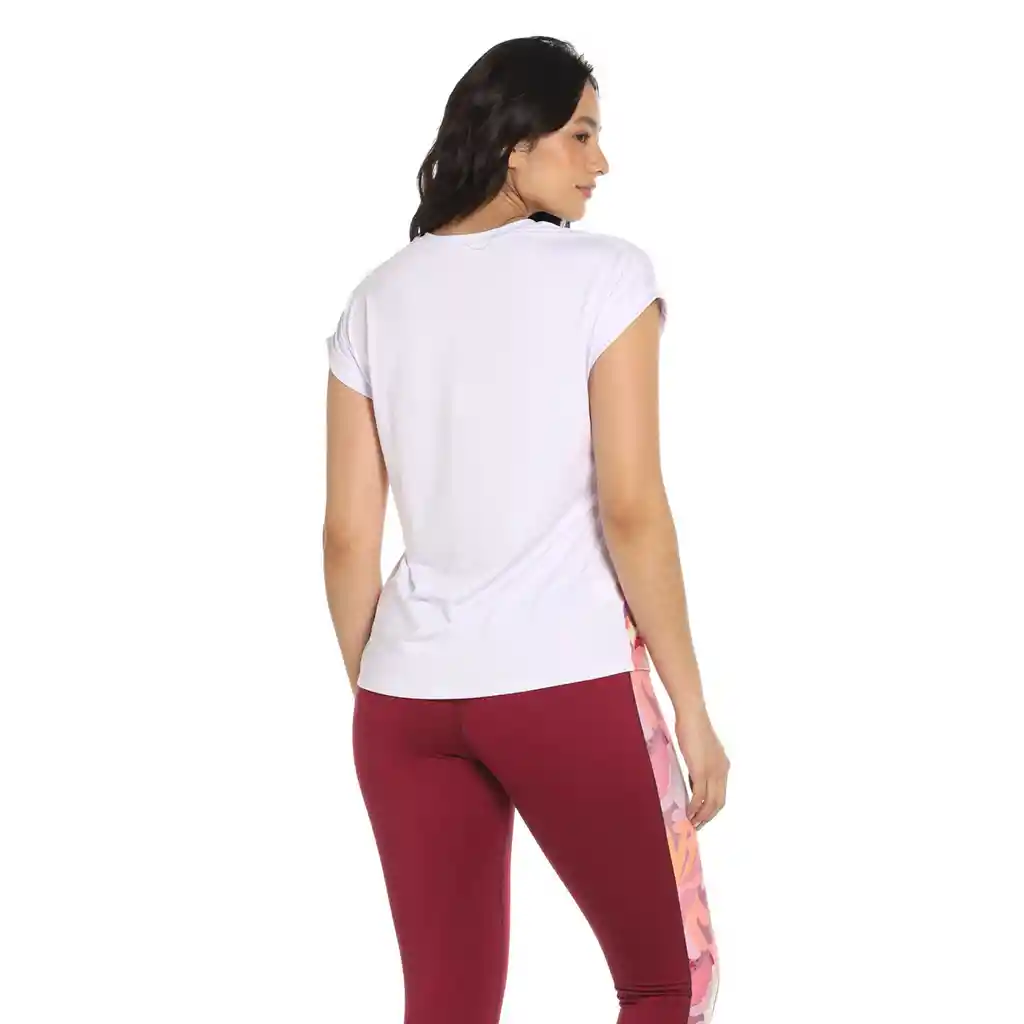 Camiseta Manga Corta Wineberry Floral Mujer Blanco-s