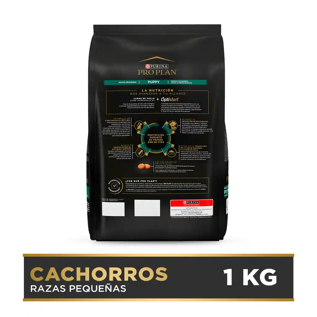 Comida para Perros cachorros razas pequeñas Purina Pro Plan x 1 kg