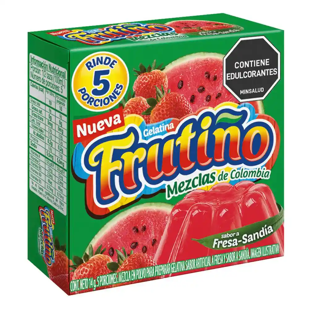 Mezcla Polvo Gelatina Fresa Sandia Frutino