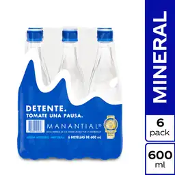 Agua Manantial Sin Gas 600ML x 6 Unds