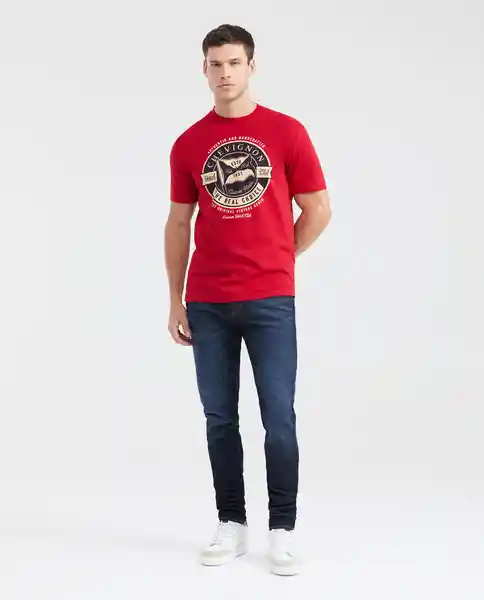 Camiseta Ch57 Graphic Masculino Rojo Chili Oscuro T M Chevignon