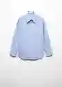 Camisa Seoul Celeste Talla M Mujer Mango