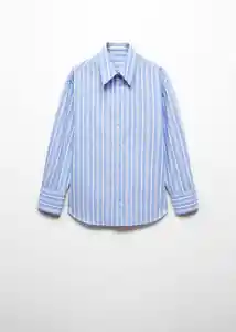 Camisa Seoul Celeste Talla M Mujer Mango