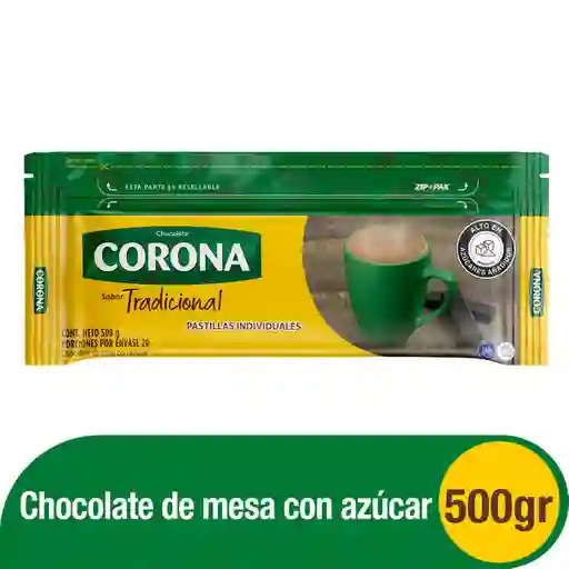 Corona Chocolate de Mesa Tradicional Pastillas Individuales