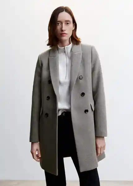 Abrigo Dali Gris Talla XL Mujer Mango