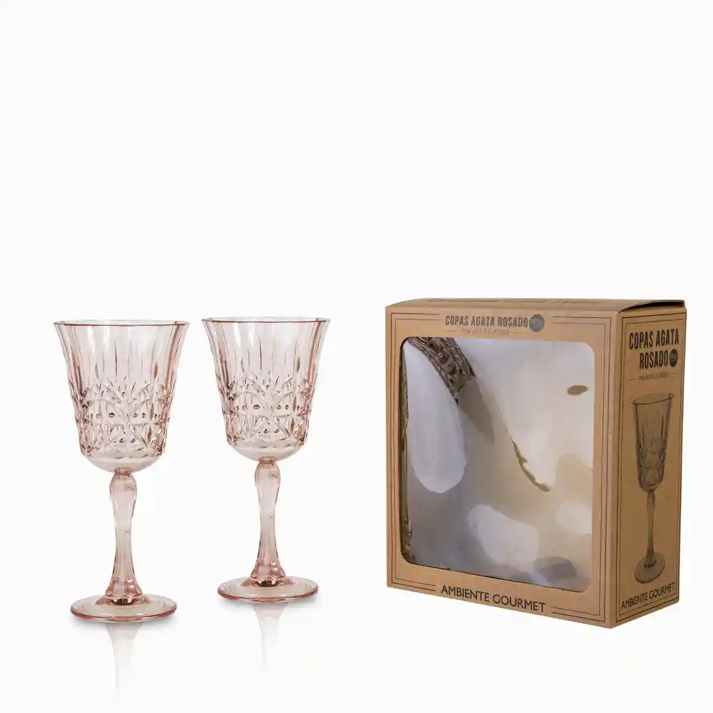 Set Copa Ágata Rosado Ambiente Gourmet