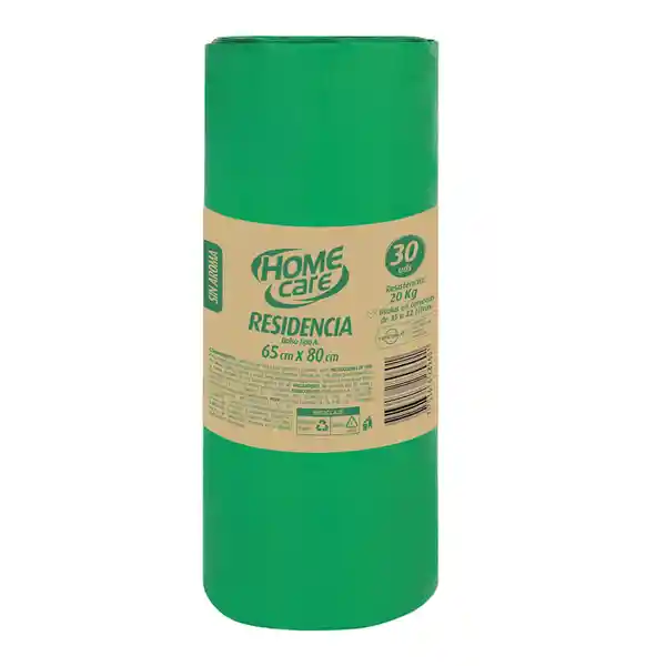 Home Care Bolsa Para Basura Verde 65 x 80 cm