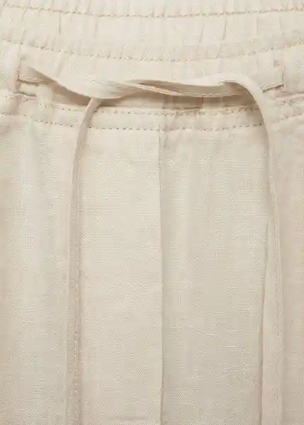 Pantalón Linen Piedra Talla S Mujer Mango