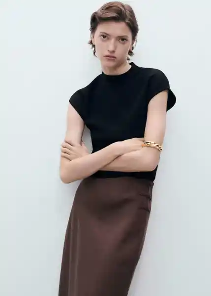 Falda Laguna Chocolate Talla L Mujer Mango