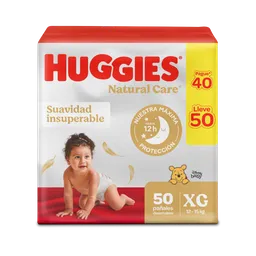 Pañales Huggies Natural Care Etapa 4/XG PROMO Pague 40 lleve 50 Unidades