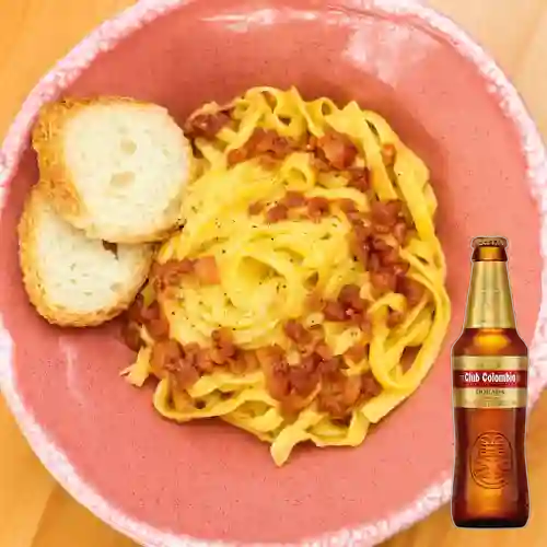 Combo Pastas Alla Carbonara + Club Col. Dorada 330ml