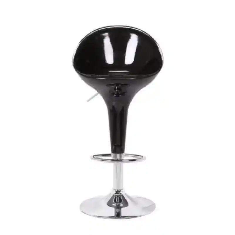 Silla Bar Prime Color Negro. Apoya Pies en Acero Acabado Cromado Con Mecanismo Regulador de Altura. Altura Mínima: 82  cm. Altura Máxima: 101  cm. Ancho: 46  cm. Largo: 45  cm. Sku 7453039032413