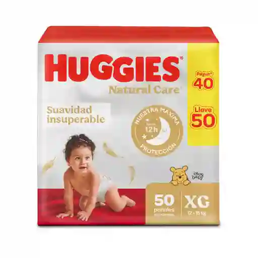 Pañal Huggies Natural Care Etapa 4/XG Pague 40 Lleve 50 Und
