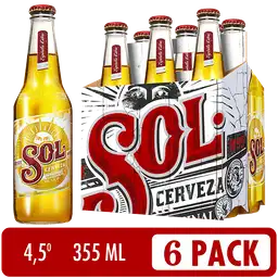 Sol Cerveza Lager x 6 Unidades