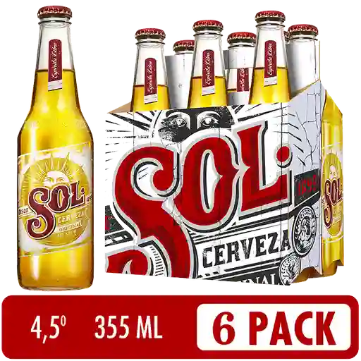 Sol Cerveza Lager x 6 Unidades