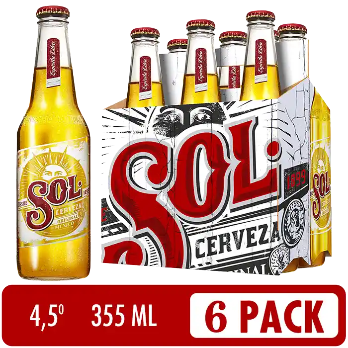 Sol Cerveza Lager x 6 Unidades