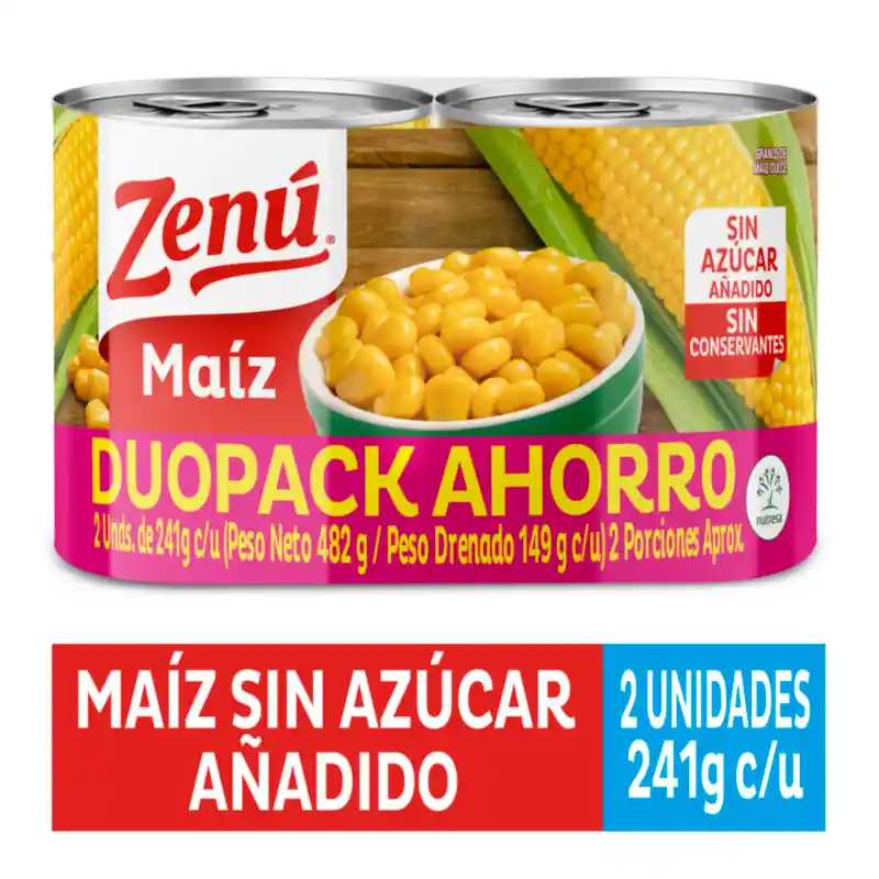 Zenú Maíz Dulce Sin Azúcar Añadido