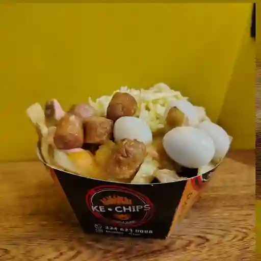 Ke salchipapa + coca cola 400 ml