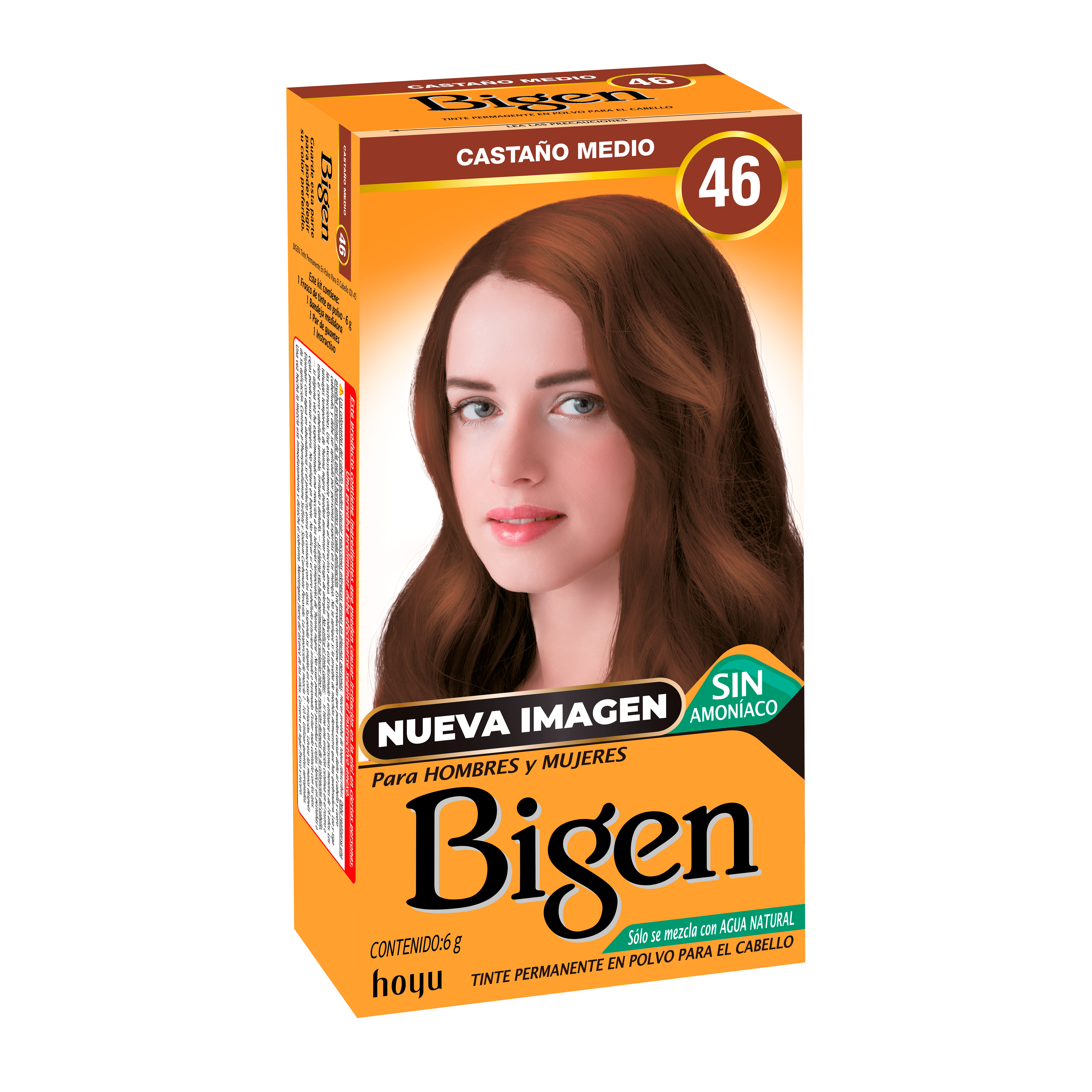 Bigen Tinte Capilar Permanente en Polvo Tono Castaño Medio 46 6 g