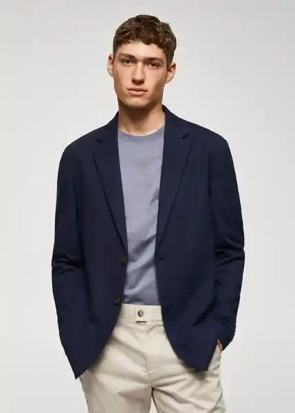 Blazer Americana Verner Color Navy Talla 50 Hombre Mango