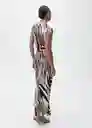 Vestido Zebri Crudo Talla M Mujer Mango