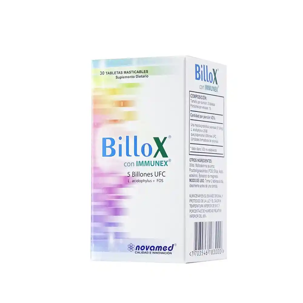 Billox Suplemento Dietario en Tabletas Masticables con Immunex